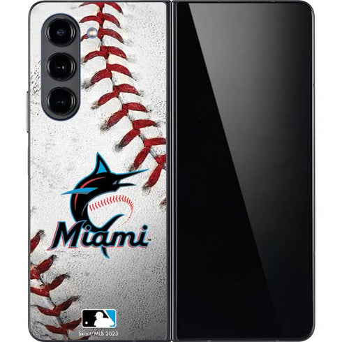MLB Miami Marlins Game Ball Galaxy Z Fold5 5G Skin